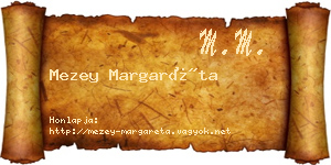 Mezey Margaréta névjegykártya